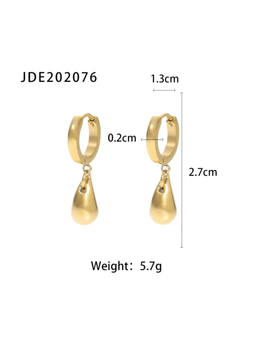 J&D Stainless steel Water Drop Minimalist Huggie Earring 3