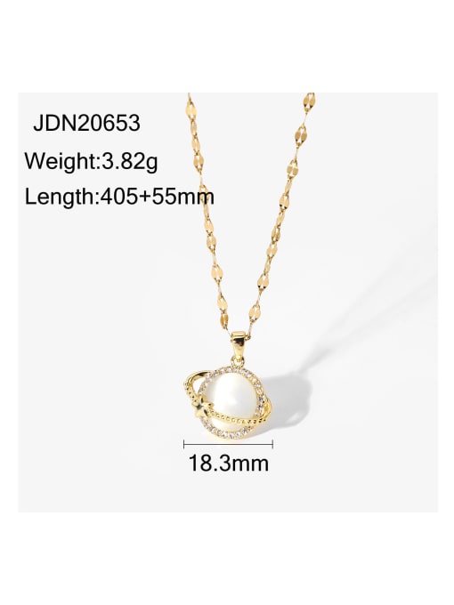 J&D Stainless steel Cats Eye Star Planet earth Trend Necklace 4