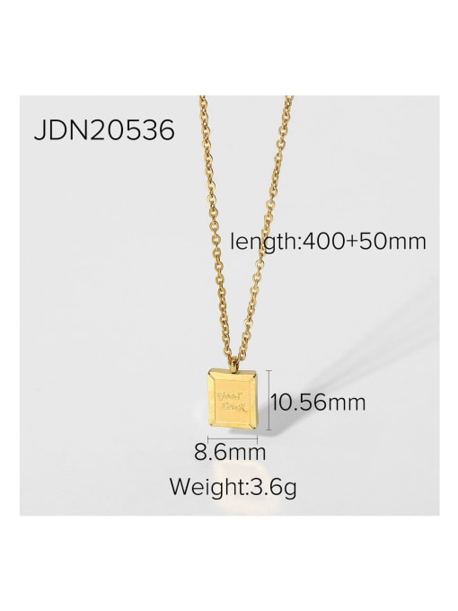 J&D Stainless steel Rectangle Trend Initials Necklace 4