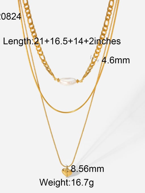 JDN20823 Stainless steel Heart Minimalist Multi Strand Necklace
