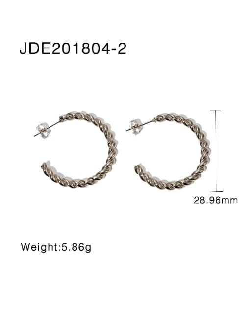 JDE201804 2 Stainless steel Round Minimalist Hoop Earring