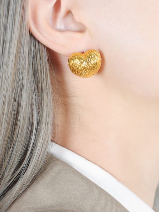 F272 Large Gold Earrings Titanium Steel Geometric Trend Stud Earring