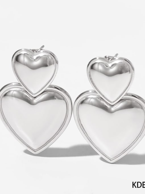Steel color KDE2107 Stainless steel Heart Trend Stud Earring