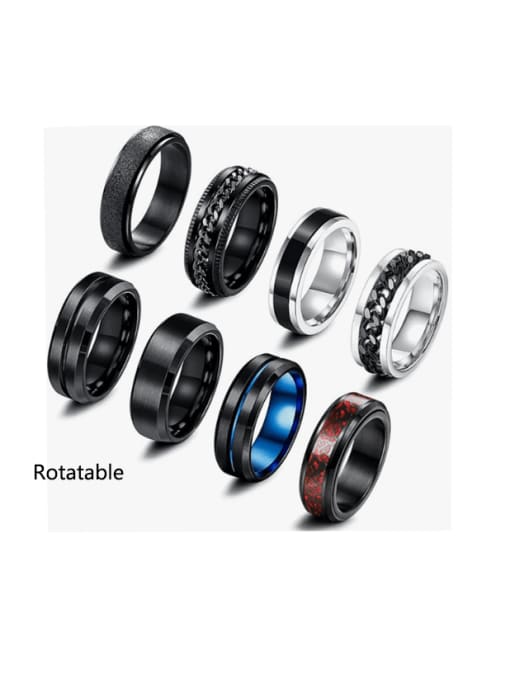 SM-Men's Jewelry Titanium Steel Irregular Hip Hop Stackable Ring Set 2