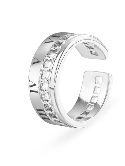 SR21062817S Stainless steel Geometric Vintage Band Ring