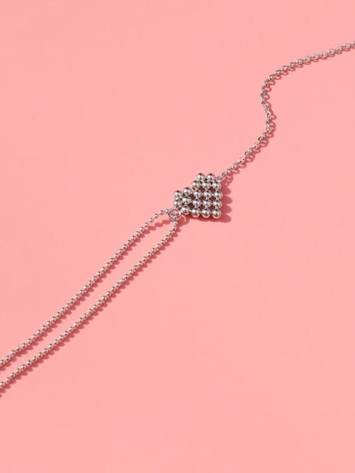 MAKA Titanium 316L Stainless Steel Bead Heart Vintage Link Bracelet with e-coated waterproof 2