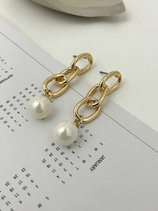J&D Stainless steel Shell beads Pearl Trend Drop Earring 2