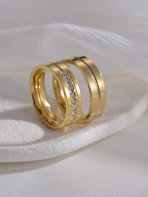 SM-Men's Jewelry Stainless steel Rhinestone Geometric Minimalist Band Ring 0