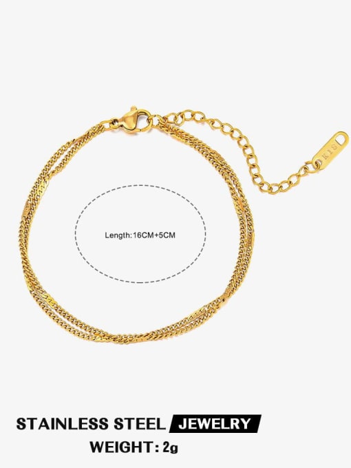 Gold Bracelet Titanium Steel Geometric Minimalist Link Bracelet