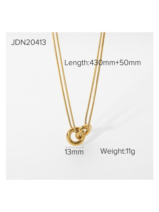 J&D Stainless steel Round Trend Multi Strand Necklace 4