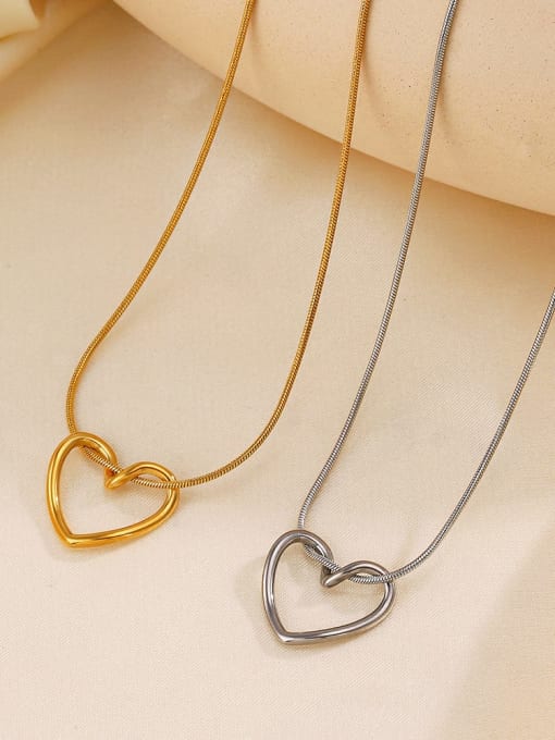 J$L  Steel Jewelry Stainless steel Heart Minimalist Necklace 3