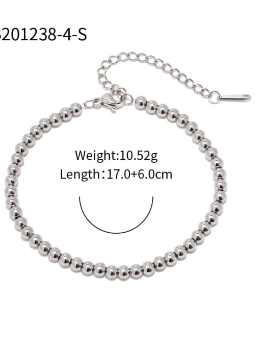 JDB201238 4 S Stainless steel Geometric Beaded Bracelet