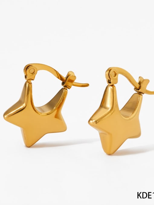 Gold KDE1621 Stainless steel Pentagram Trend Stud Earring