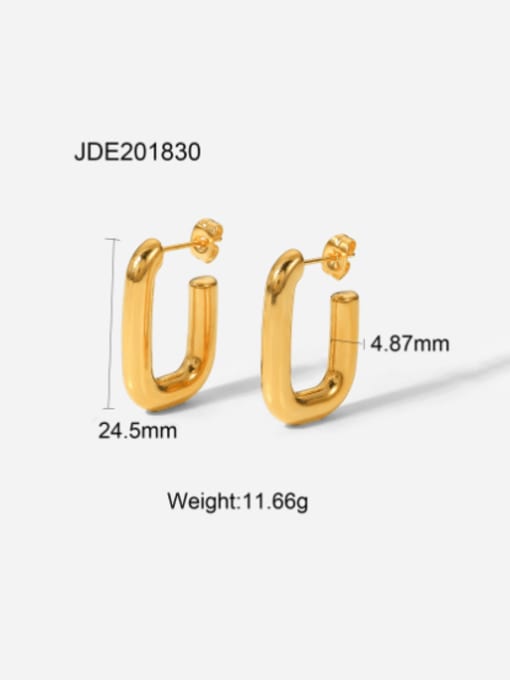 JDE201830 Stainless steel Geometric Minimalist Huggie Earring