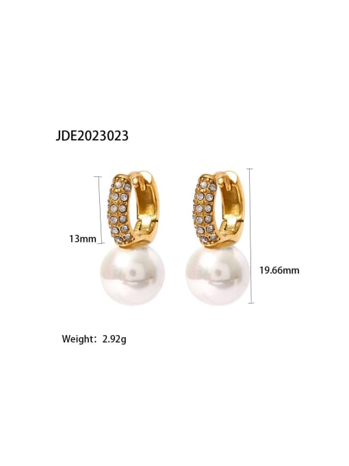 J&D Stainless steel Cubic Zirconia Geometric  Beads Dainty Earring 3