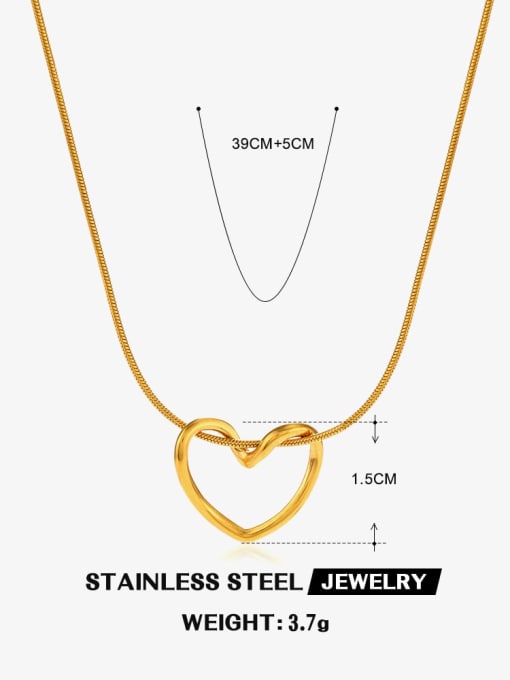 Golden Love Necklace Stainless steel Heart Minimalist Necklace
