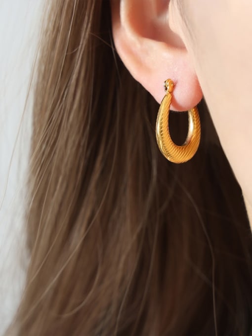 F1179 Gold Earrings Titanium Steel Geometric Trend Stud Earring