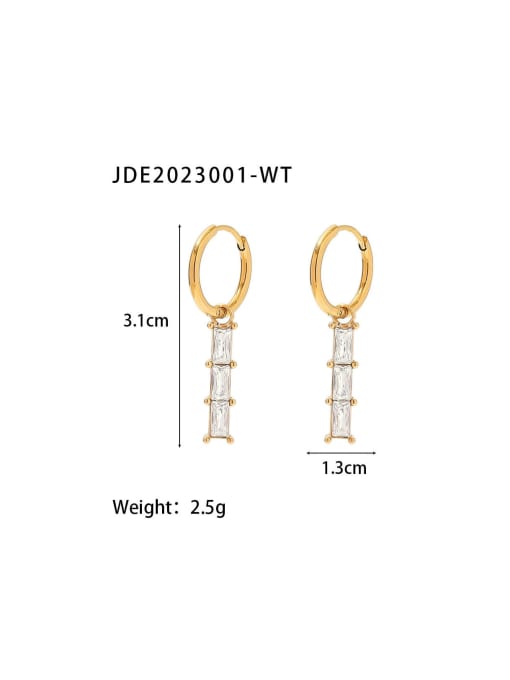 J&D Stainless steel Cubic Zirconia Geometric Trend Stud Earring 3