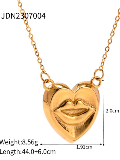 JDN2307004 Stainless steel Imitation Pearl Enamel Heart Trend Necklace