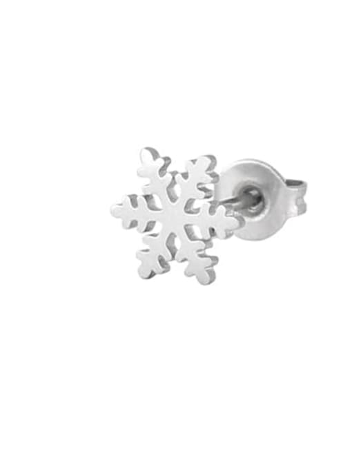 Steel (Single-Only One) Titanium Steel Snowflake Minimalist Single Earring (Single-Only One)