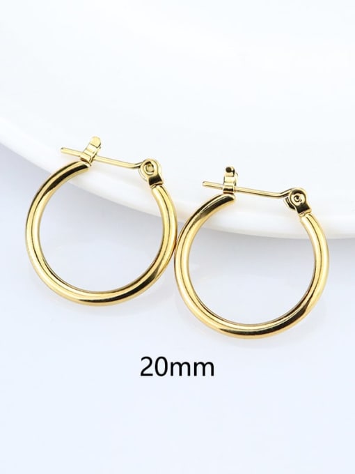 Gold 20MM Stainless steel Geometric Minimalist Hoop Earring