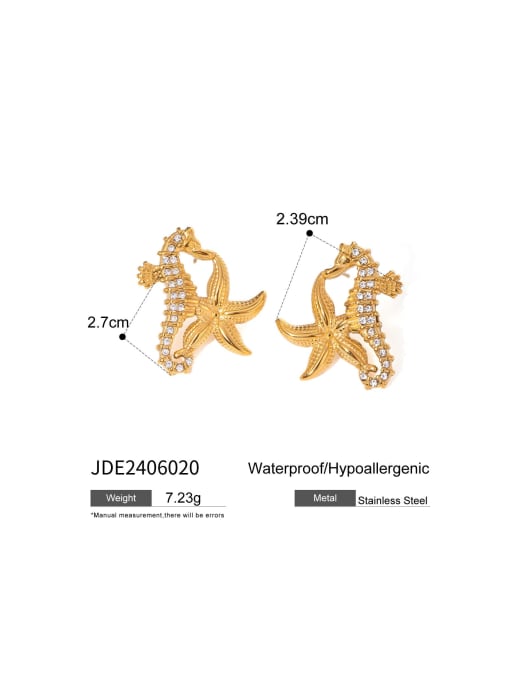 J&D Titanium Steel Cubic Zirconia Animal Trend Stud Earring 2