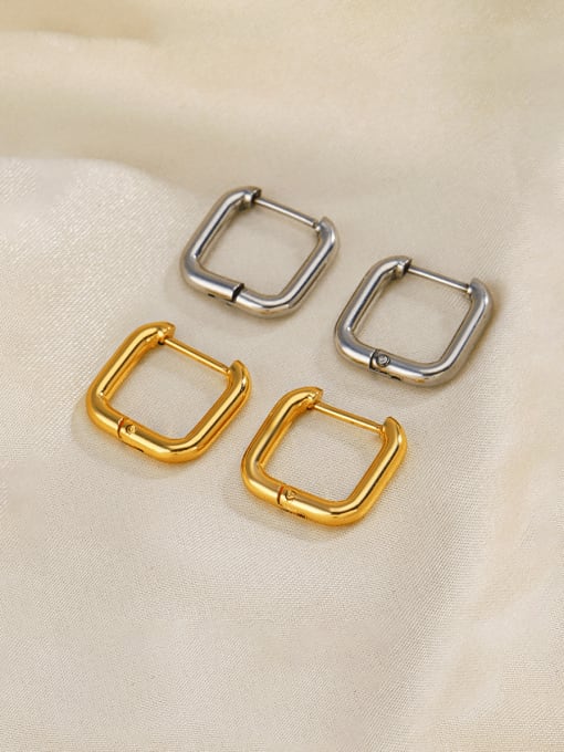 J$L  Steel Jewelry Stainless steel Geometric Minimalist Huggie Earring