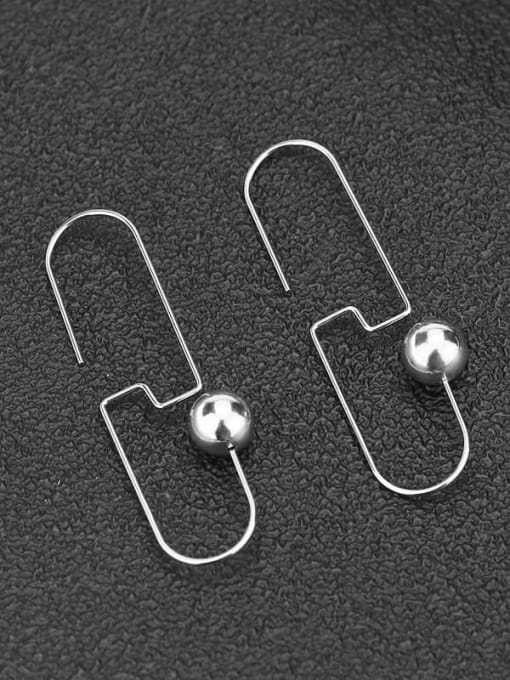 BELII Stainless steel Imitation Pearl Geometric Minimalist Hook Earring 3