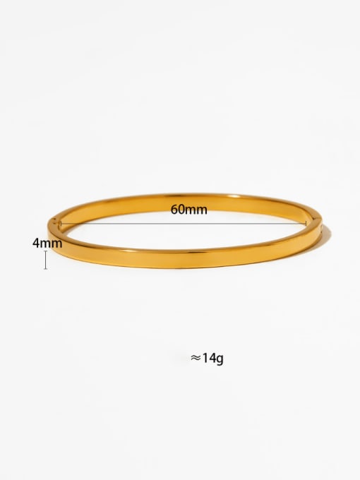 (4mm) Gold KAS1041 Stainless steel Geometric Vintage Band Bangle