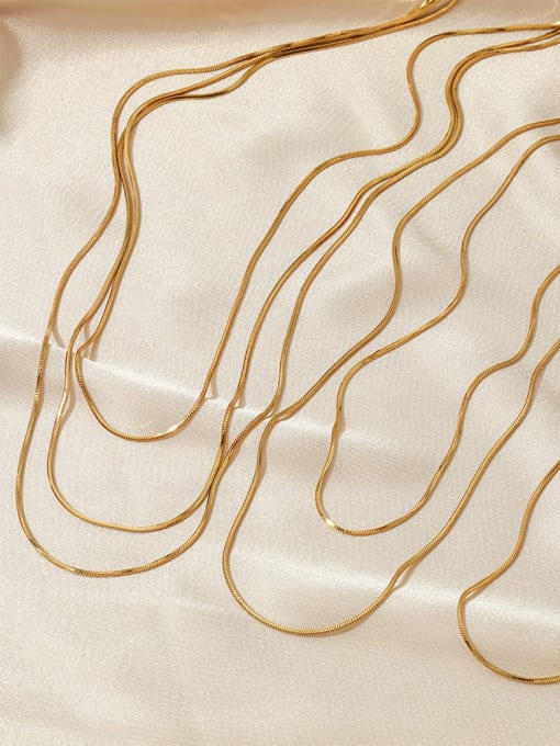 Clioro Stainless steel Snake Bone Chain Minimalist Necklace 0
