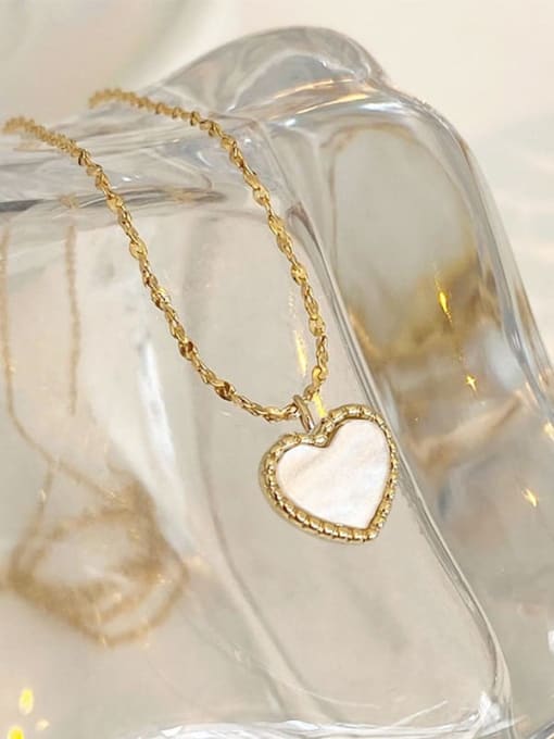 YAYACH Stainless steel Shell Heart Vintage Necklace 3