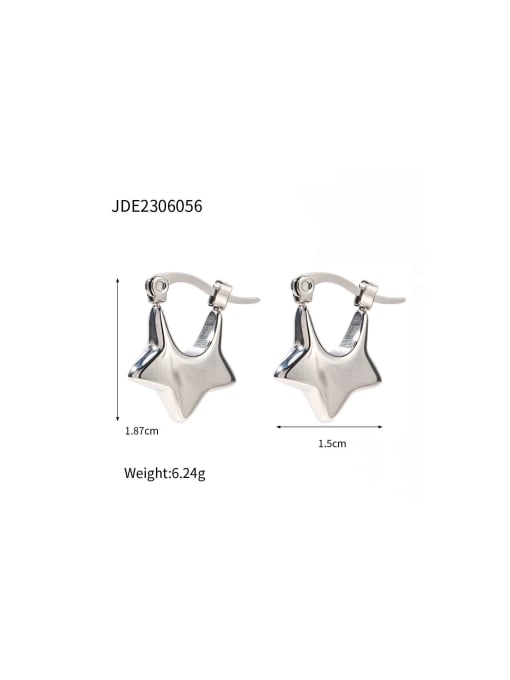 JDE2306056 Stainless steel Pentagram Dainty Stud Earring
