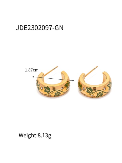 J&D Stainless steel Enamel Geometric Trend Stud Earring 3