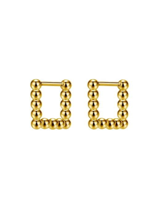 Steel Ball Square Gold (Pair) Titanium Steel Geometric Trend Hoop Earring