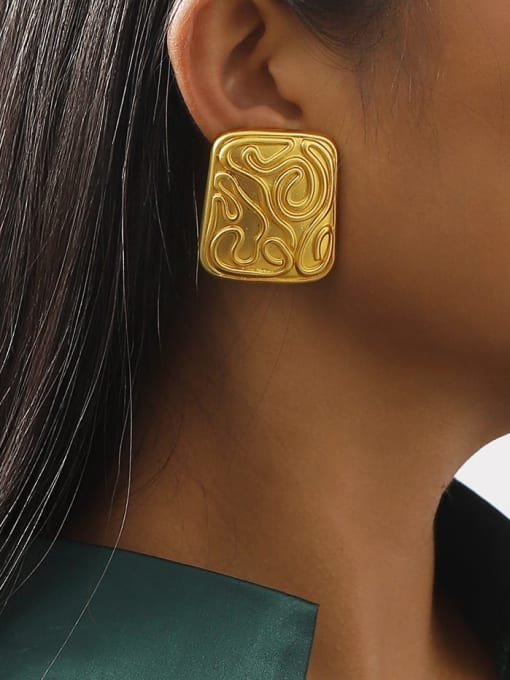 MeiDi-Jewelry Alloy Geometric Hip Hop Stud Earring 1