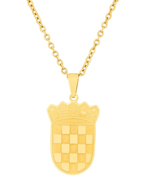SONYA-Map Jewelry Stainless steel Medallion Ethnic Croatian badge pendant Necklace 4