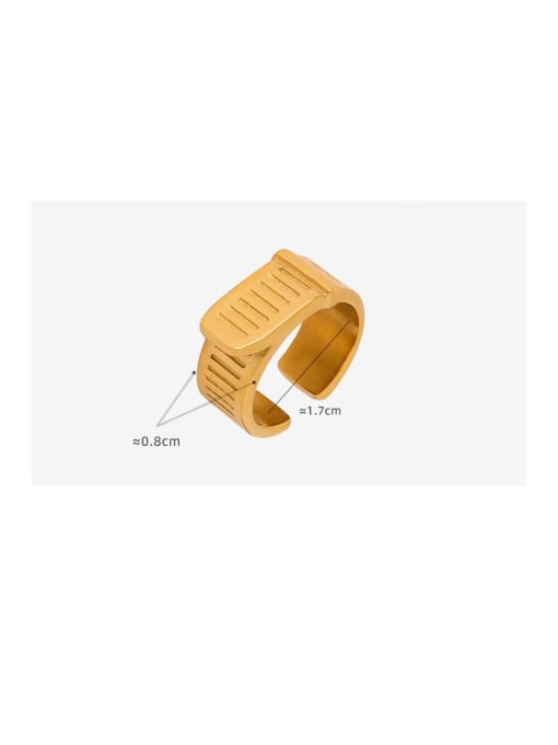 MAKA Titanium Steel Geometric Trend Band Ring 2