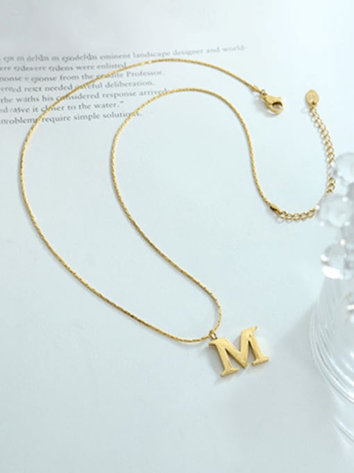 MAKA Titanium Steel Letter Minimalist Necklace 2