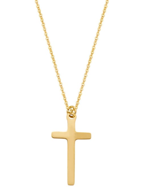 YAYACH Cross Exquisite Fine Chain Necklace Gold Stainless Steel Sweater Chain 1