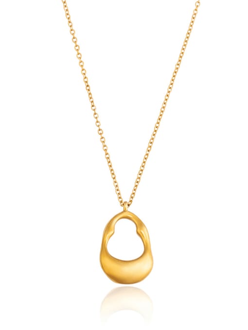 Gold ins wind hollow gourd-shaped pendant necklace