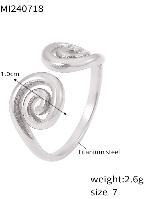 A879 Steel Ring Titanium Steel Geometric Trend Band Ring