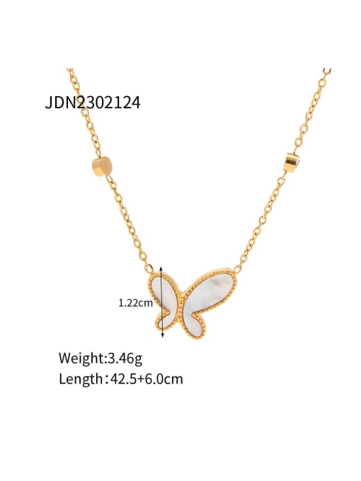 J&D Stainless steel Shell Butterfly Dainty Necklace 2