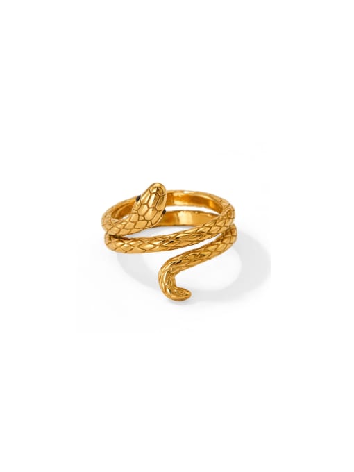 Clioro Stainless steel Snake Trend Band Ring 0
