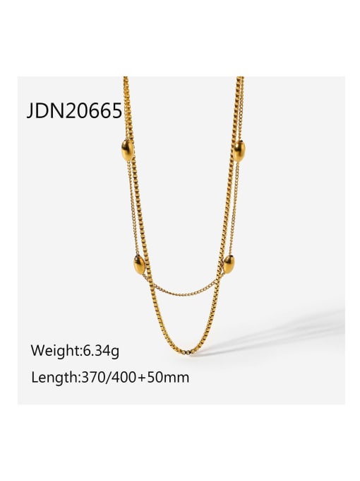 J&D Stainless steel Bead Trend Multi Strand Necklace 3