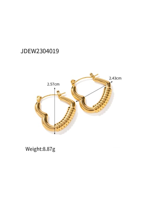 J&D Stainless steel Heart Trend Stud Earring 2