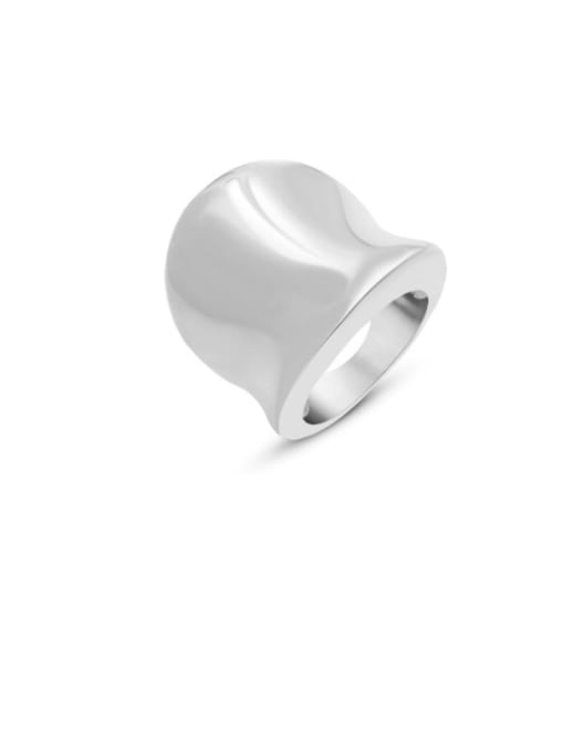 MAKA Titanium 316L Stainless Steel Irregular Artisan Band Ring with e-coated waterproof 1