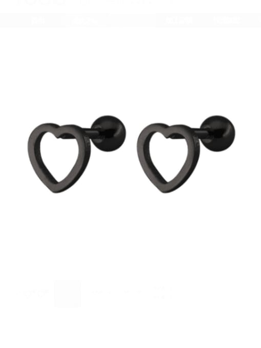 BELII Titanium Steel Hollow  Heart Minimalist Single Earring(Single-Only One) 4