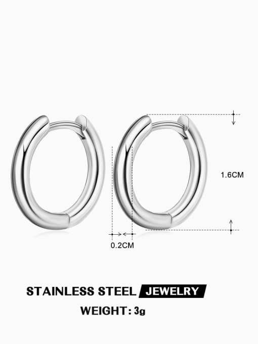 Steel color ZN470S Stainless steel Geometric Minimalist Huggie Earring