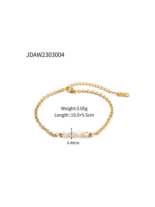 J&D Stainless steel Imitation Pearl Geometric Trend Bracelet 3