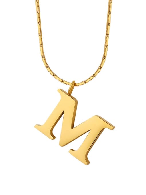 MAKA Titanium Steel Letter Minimalist Necklace 0